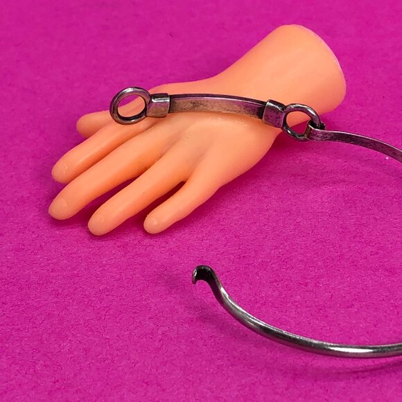 Vintage cuff bracelet black enamel clasp 925 - 00G01K - Picture 4 of 4